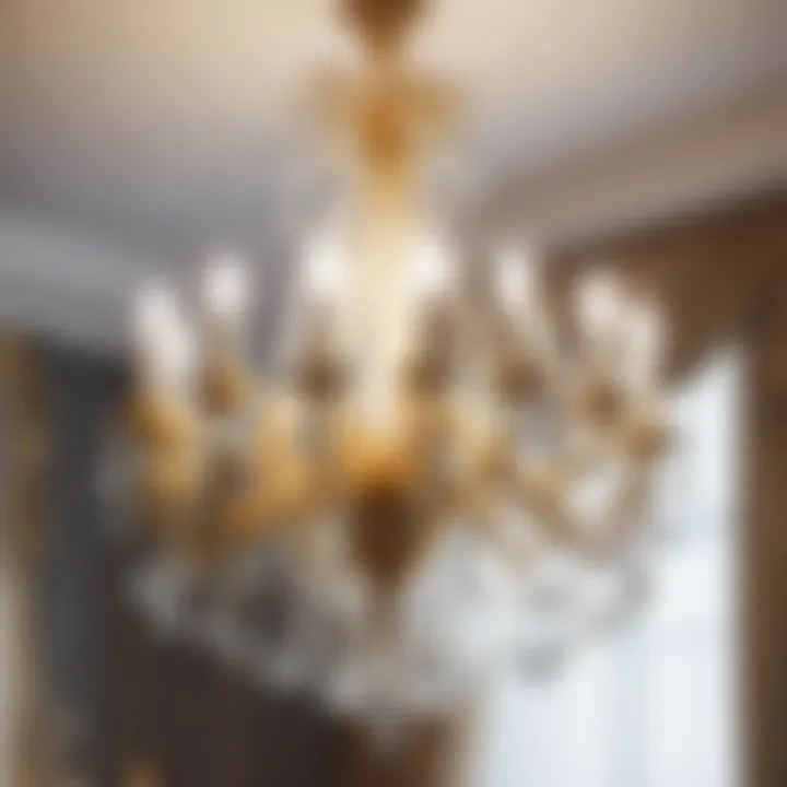 Opulent White and Gold Chandelier