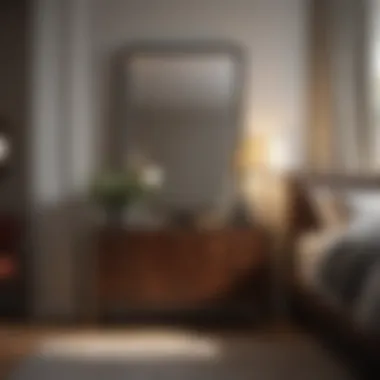 Stylish furniture arrangement in small bedroom