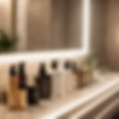 Sleek Vanity Organization Organized bathroom vanity with lotion bottles