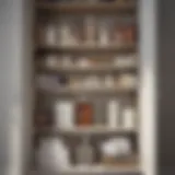 Neatly Arranged Bathroom Closet Organized bathroom closet with neatly arranged toiletries and accessories.