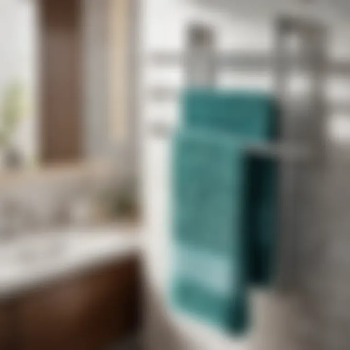 Towel rack showcasing organizing capabilities