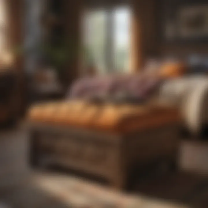 Boho Vibes: Ottoman with Storage Versatile Ottoman with Storage in Bohemian Chic Bedroom