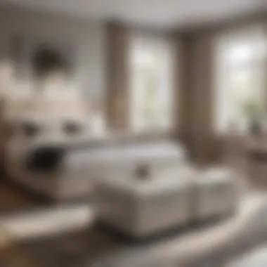 Sleek and Space-Saving: Ottoman with Storage Minimalist Ottoman with Storage in Contemporary Bedroom