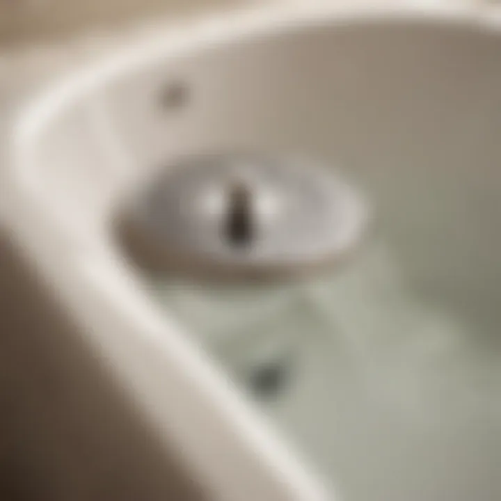 Illustration showing the functionality of the overflow plate in a bathtub drain