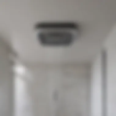 Installation of Overhead Bathroom Heater Installation process of an overhead heater in a bathroom