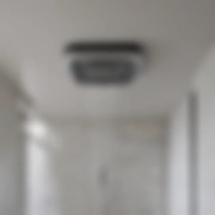 Installation of Overhead Bathroom Heater Installation process of an overhead heater in a bathroom