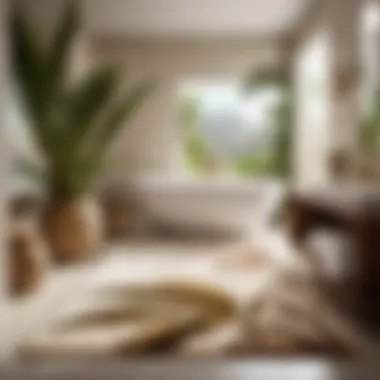 Enhancing Bathroom Decor with Palm Tree Bath Rugs Stylish palm tree bath rug placement in bathroom