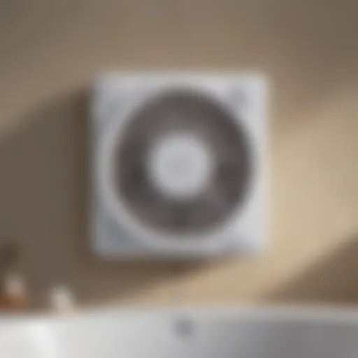 Close-up of Panasonic bath fan showcasing humidity sensor technology