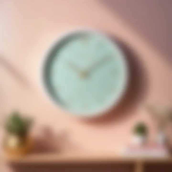 Pastel colored wall clock