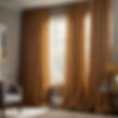 Chic Silk Curtains for Productive Home Workspace Patterned silk curtains in a cozy home office