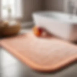 Luxurious peach memory foam bath mat showcasing elegant design