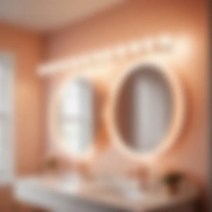 Ambient Peach Light Fixtures Peach Paint Color Bathroom Lighting