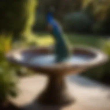 Blending Elegance and Sustainability Elegance and Sustainability of the Peacock Solar Birdbath