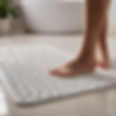 Close-up of peel and stick bath mat showcasing non-slip surface
