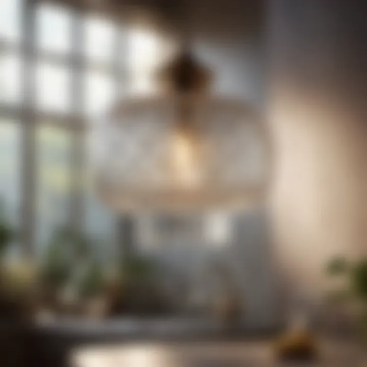 Pendant light fixture with intricate glass design