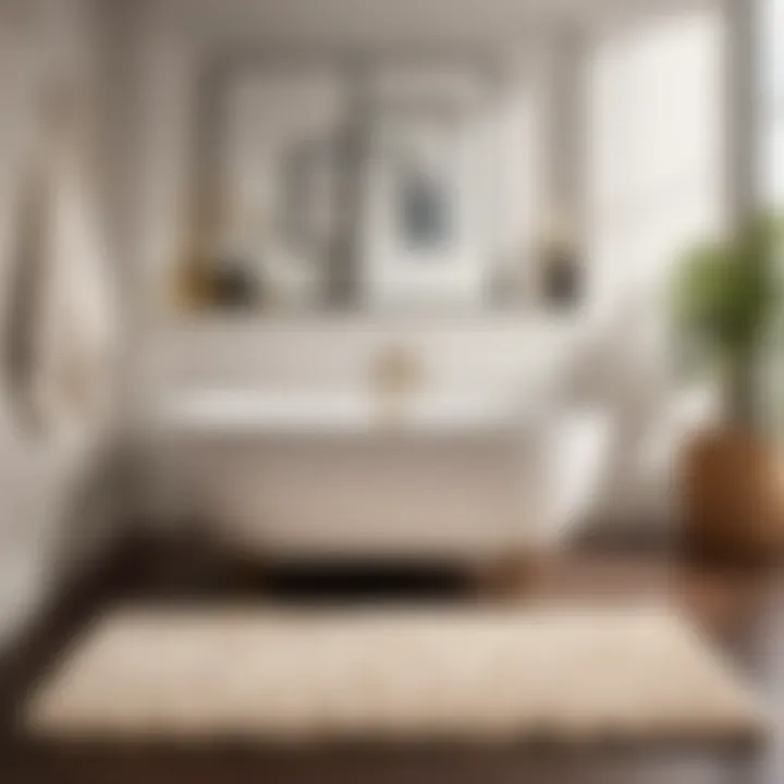 Experience Comfort with Plush Microfiber Rug Plush Microfiber Bath Floor Rug in Cozy Bathroom Setting