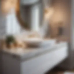 Elegant marble countertop in a modern bathroom