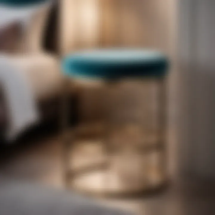 Chic Modern Vanity Stool Minimalist modern vanity stool with sleek design in chic bedroom decor