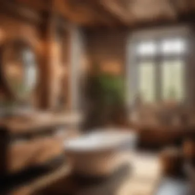 Warm and Cozy Rustic Bathroom with Wooden Elements