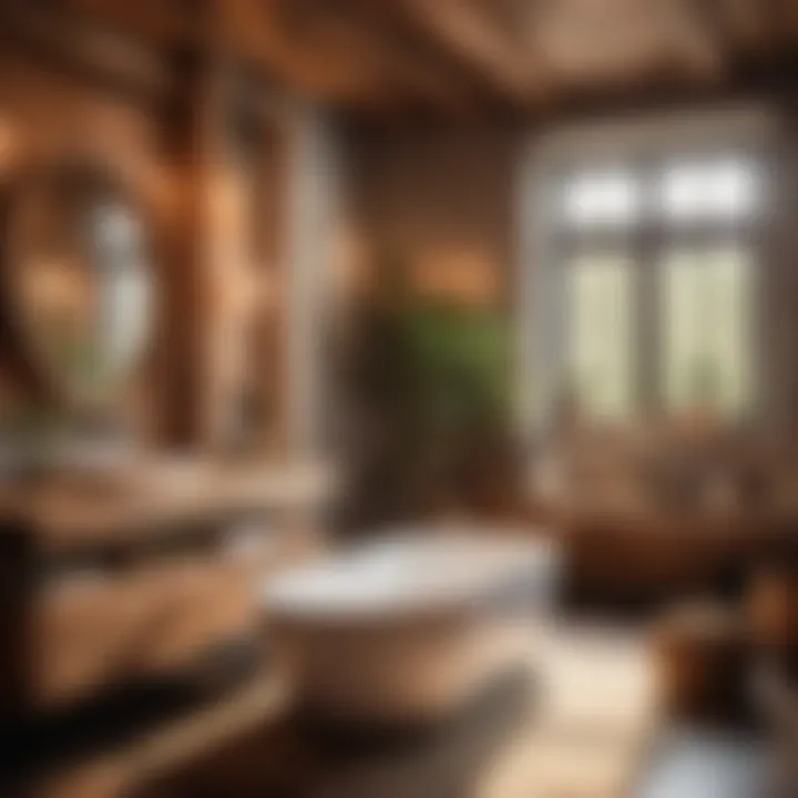 Warm and Cozy Rustic Bathroom with Wooden Elements