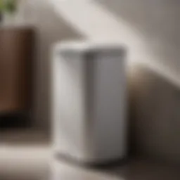 Sleek and modern trash can in a bathroom setting