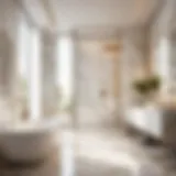 Elegant marble floor tiles in a modern bathroom