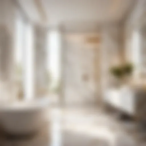 Elegant marble floor tiles in a modern bathroom