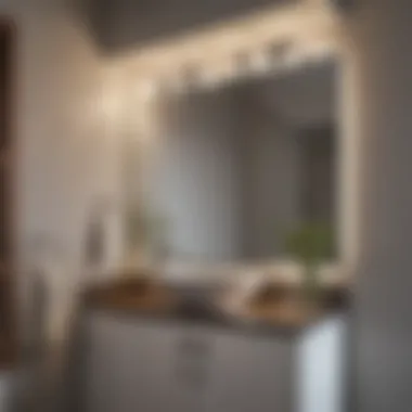 Space-saving corner sink with mirrored cabinet in a small bathroom
