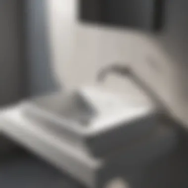 Minimalist ceramic sink in a modern bathroom