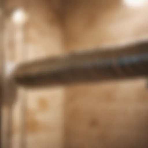 PEX piping coiled in bathroom setting