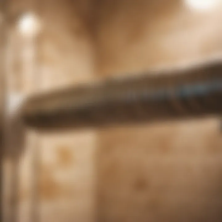 PEX piping coiled in bathroom setting