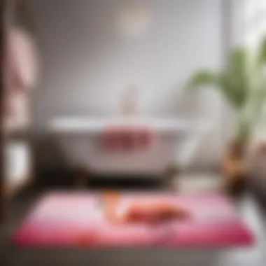 Elegant pink flamingo bath mat design inspired by nature