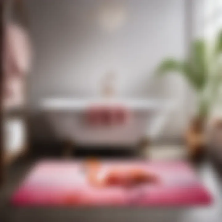 Elegant pink flamingo bath mat design inspired by nature