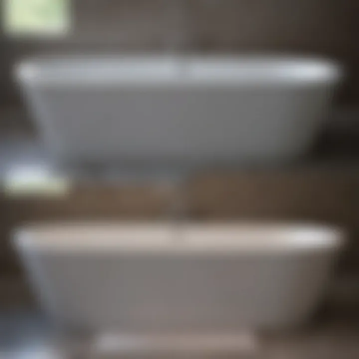 Before and after comparison of bathtub refinishing