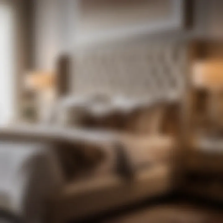 Elegantly Designed Plush Upholstered Headboard Luxurious King Size Bed with Plush Upholstered Headboard