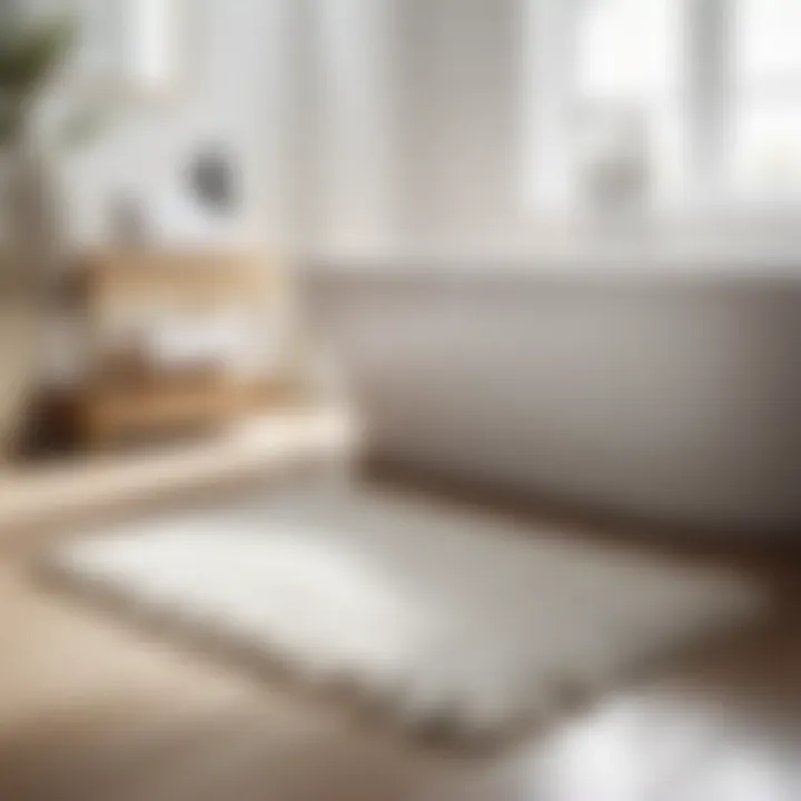 Soft and Fluffy White Bathroom Rug with Fringe Detail