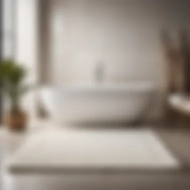High-Quality White Bathroom Rug with Minimalist Border