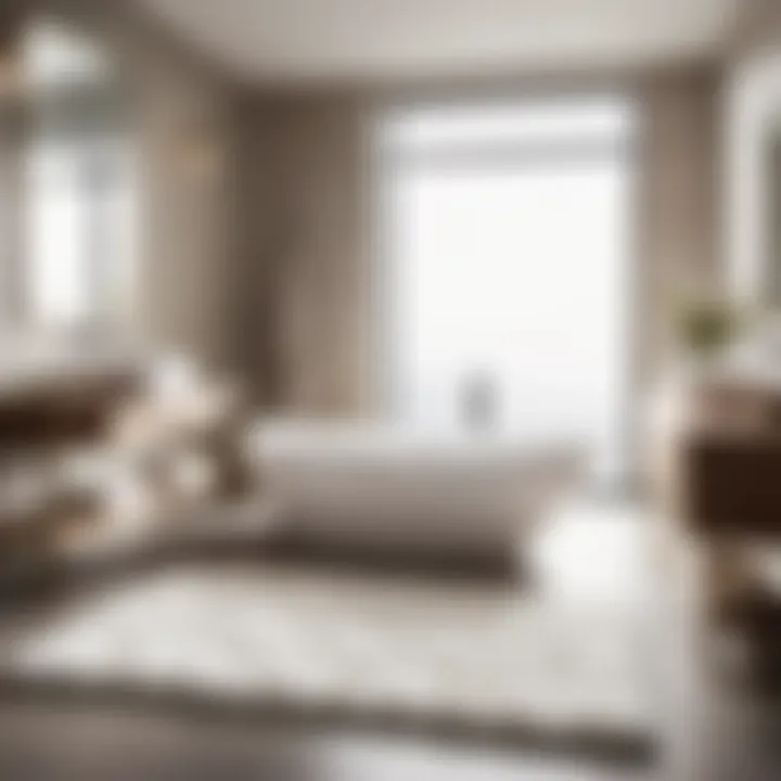 Plush White Bathroom Rug in a Modern Bathroom Setting