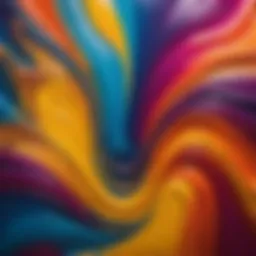 Abstract art canvas in vibrant hues