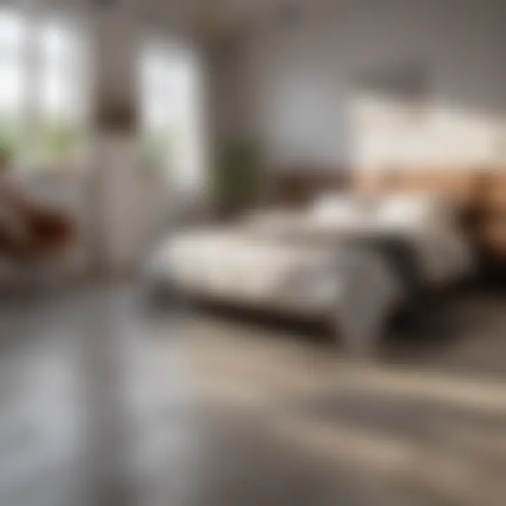 Eco-friendly porcelain tiles enhancing bedroom aesthetics