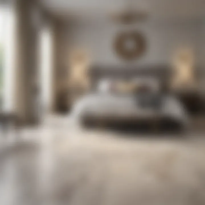 Elegant porcelain tile flooring in a modern bedroom