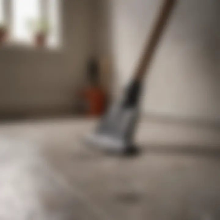 Maintenance tools for porcelain tiles in a bedroom setting