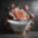Elegant porcelain tiles with floral motif