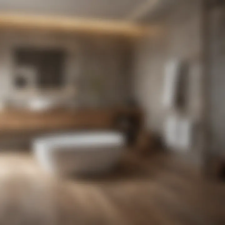 Tranquil Retreat with Wood-Inspired Porcelain Spa-inspired ambiance with wood-look porcelain tiles