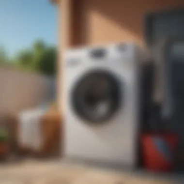 Versatile Applications: Outdoor Laundry Solutions Portable dryer being utilized in an outdoor setting