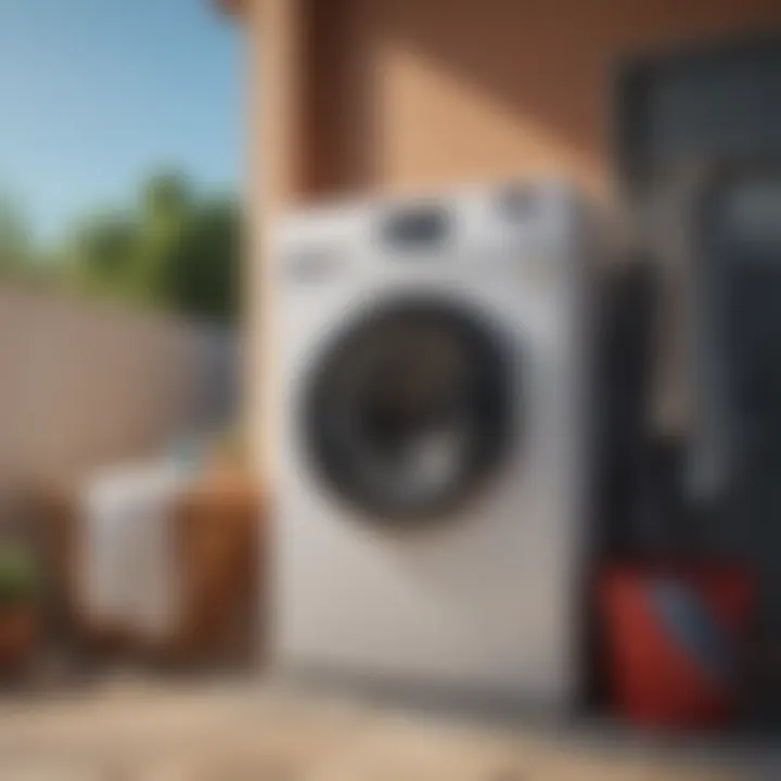 Versatile Applications: Outdoor Laundry Solutions Portable dryer being utilized in an outdoor setting