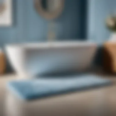 Sumptuous Comfort of Powder Blue Mat Plush powder blue bath mat with high-absorbent microfiber construction