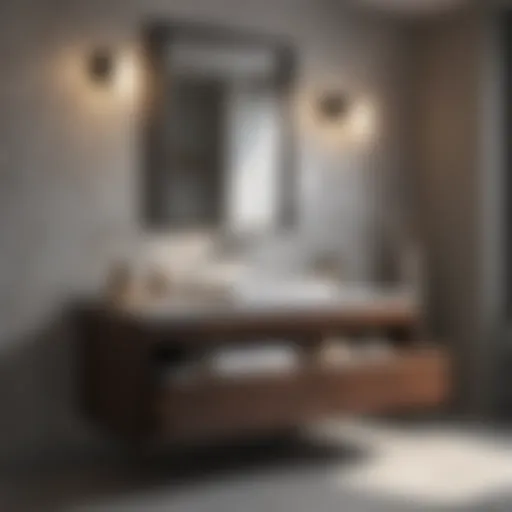 Modern bathroom vanity with spacious drawer