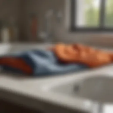 Fabrics for Sink Washing Assorted fabric types suitable for sink washing arranged neatly.