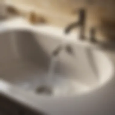 Soapy Water in Sink Detailed view of a sink filled with soapy water for laundering clothes.